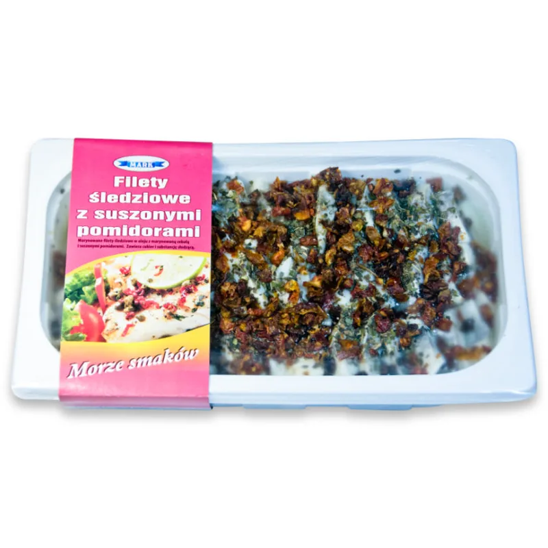 Filety śledziowe w oleju z suszonymi pomidorami 1 kg