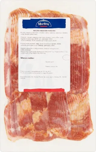 Boczek wędzony parzony plastry mrożony 1 kg