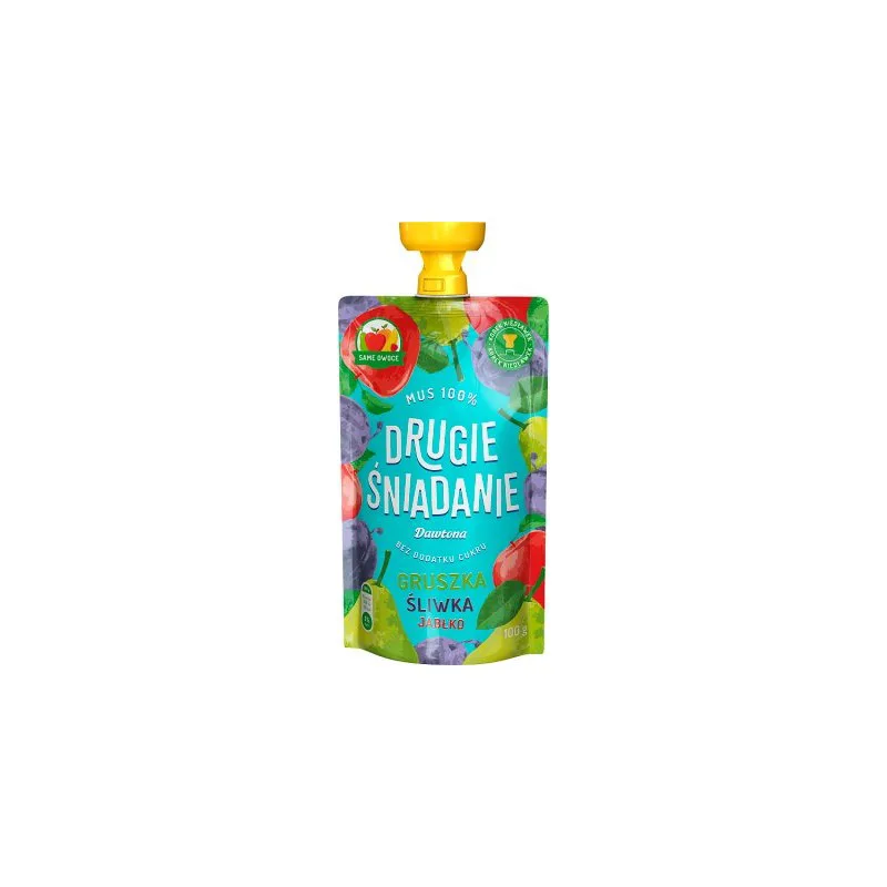 Mus owocowy 100% gruszka-śliwka-jabłko Drugie śniadanie 100 g