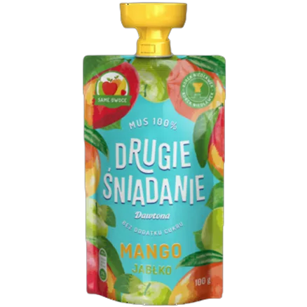 Mus owocowy 100% mango-jabłko Drugie śniadanie 100 g