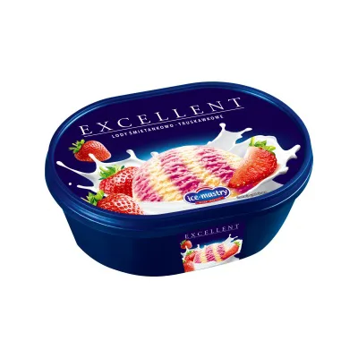 Lody Excellent śmietankowo-truskawkowe 1 l