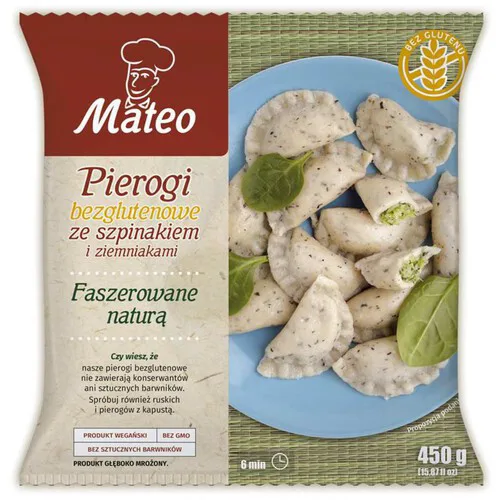 Pierogi z ziemniakami i szpinakiem bezglutenowe 450 g
