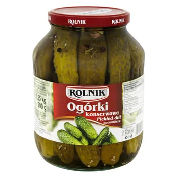 Ogórki konserwowe 1,7 l (900 g po odsączeniu)