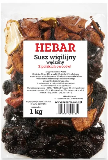 Mieszanka susz wigilijny wędzony (jabłko, gruszka, śliwka wędz) 1 kg