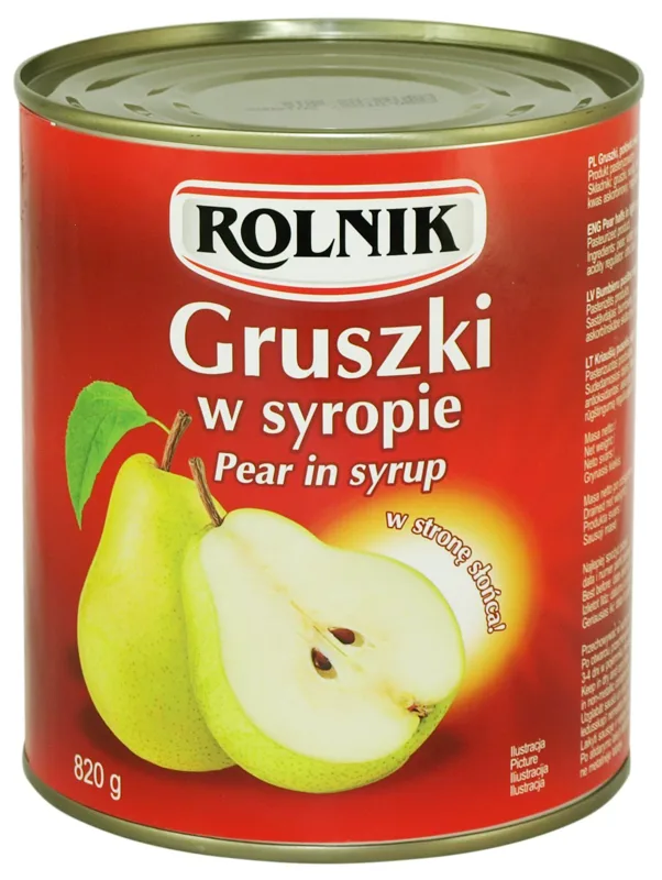 Gruszki konserwowe w syropie 850 ml (460 g po odsączeniu)