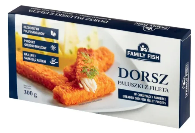 Paluszki rybne panierowane z fileta dorsza 300 g