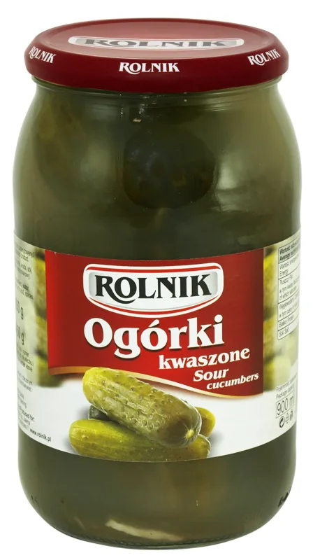 Ogórki kwaszone 900 ml (450 g po odsączeniu)