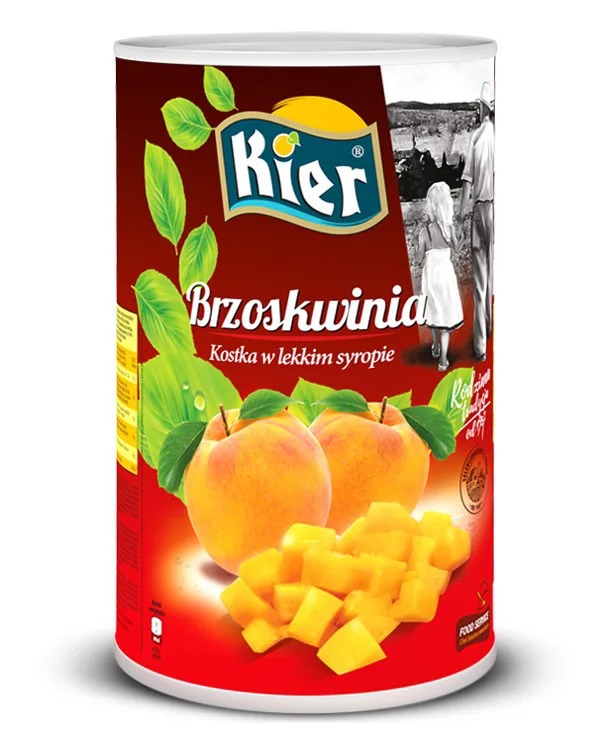 Brzoskwinia kostka regularna w lekkim syropie 4,2 kg (3 kg po odsączeniu)