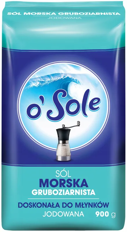 Sól morska jodowana gruboziarnista 900 g