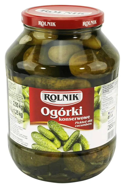 Ogórki konserwowe 2,55 l (1,25 kg po odsączeniu)