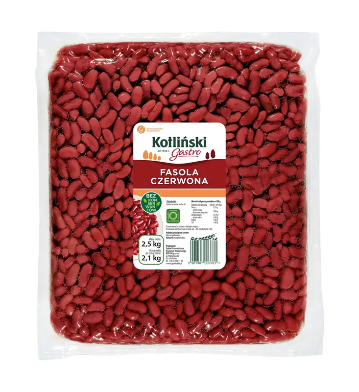 Fasola czerwona 2,5 kg (2,1 kg po odsączeniu)