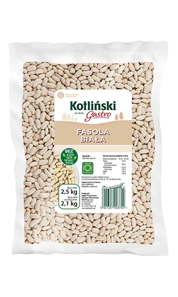 Fasola biała 2,5 kg (2,1 kg po odsączeniu)