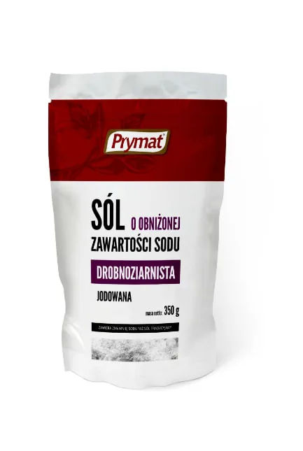 Sól o obniżonej zawartości sodu drobnoziarnista jodowana 350 g