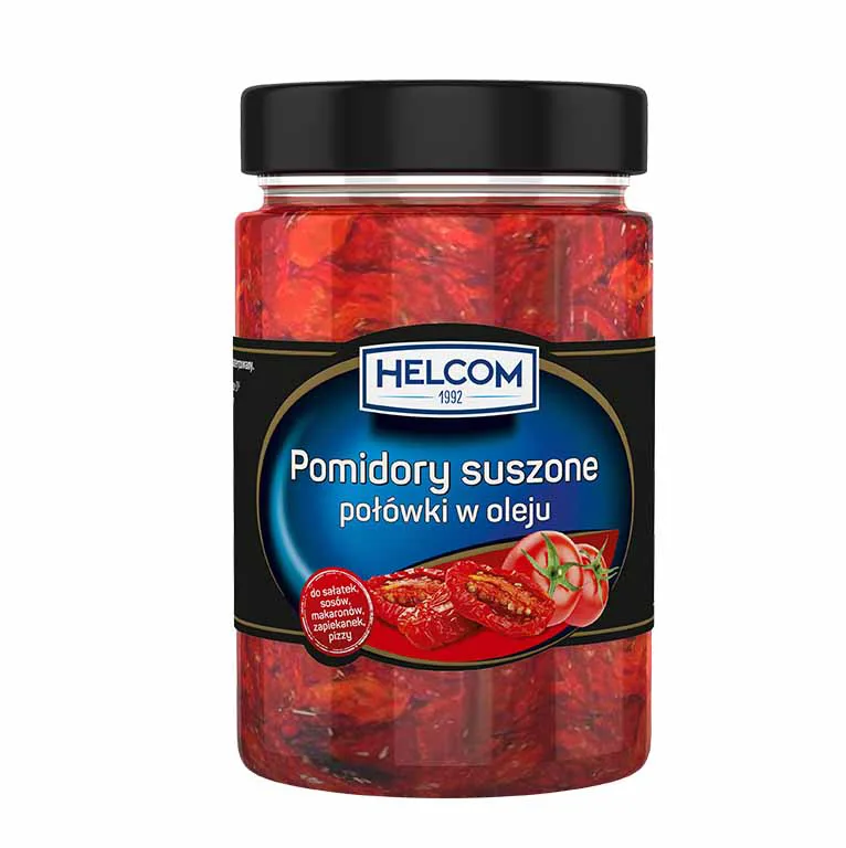Pomidory suszone połówki w oleju 1,6 l (900 g po odsączeniu)