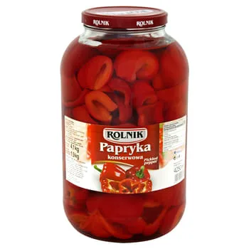 Papryka konserwowa ćwiartki 4,25 l (1,9 kg po odsączeniu)