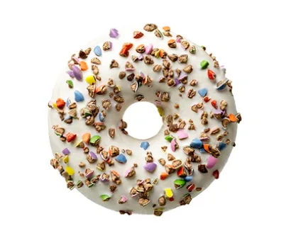 Donut biały z posypką 57 g (48 szt.)