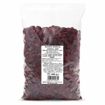 Żurawina suszona słodzona cięta 11,34 kg