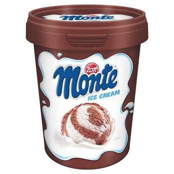 Lody Monte śmietankowe i czekoladowo-orzechowe w kubku 460 ml