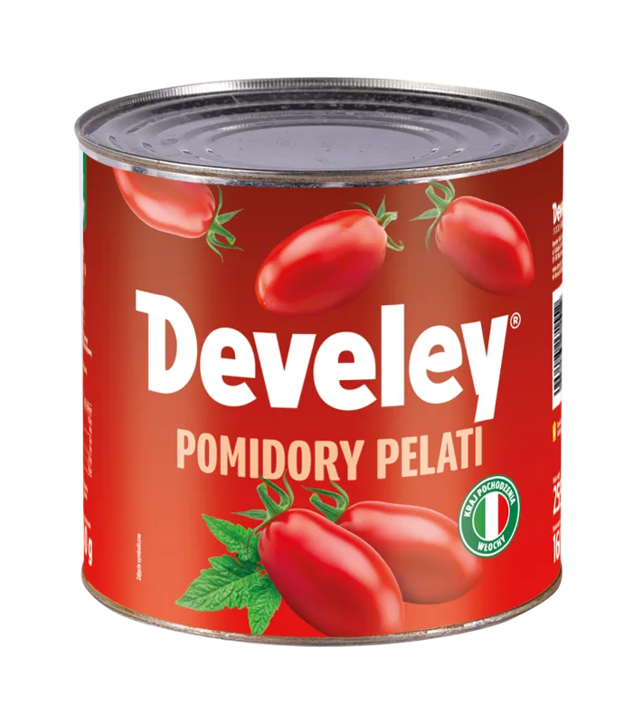 Pomidory pelati całe bez skórki 2,55 kg (1,55 kg po odsączeniu)