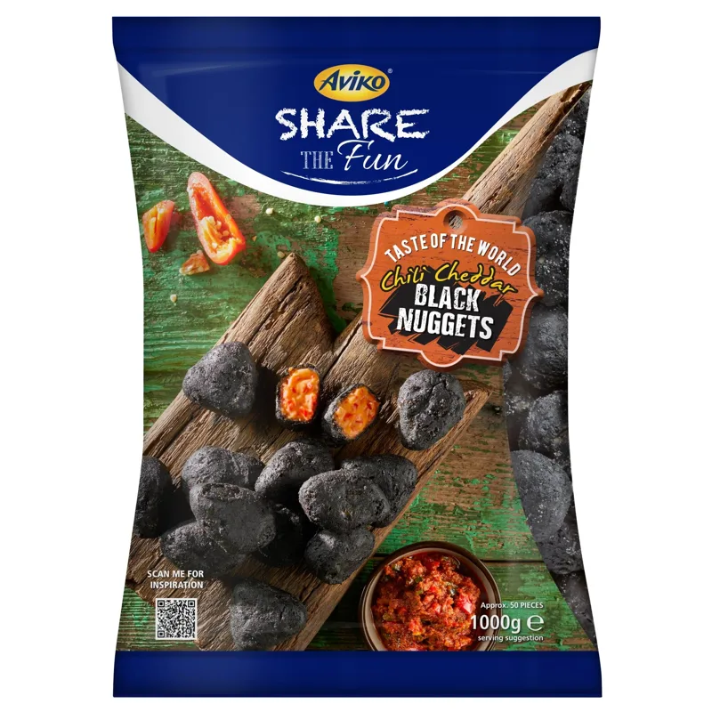 Czarne nuggetsy z serem cheddar i papryczką jalapeño 1 kg