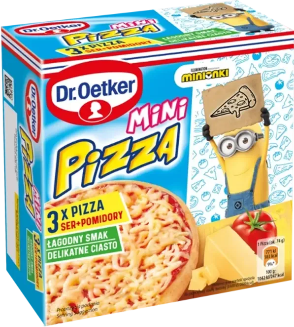 Mini pizza Minionki ser i pomidory 73 g