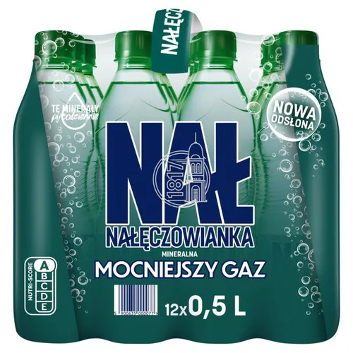 Woda mineralna mocniejszy gaz 12 szt. 500 ml