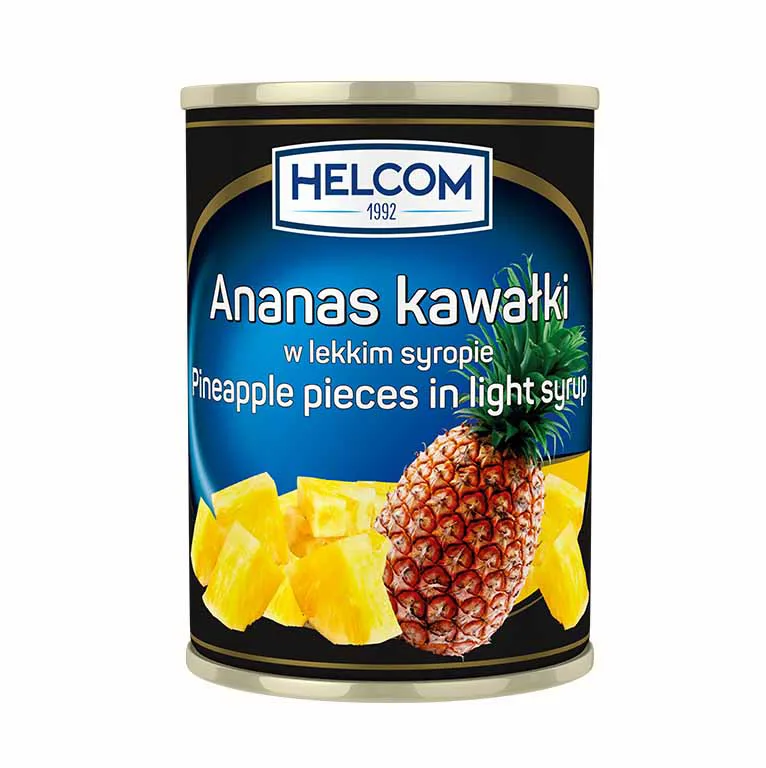 Ananas kawałki w lekkim syropie 3,05 kg (1,84 kg po odsączeniu)