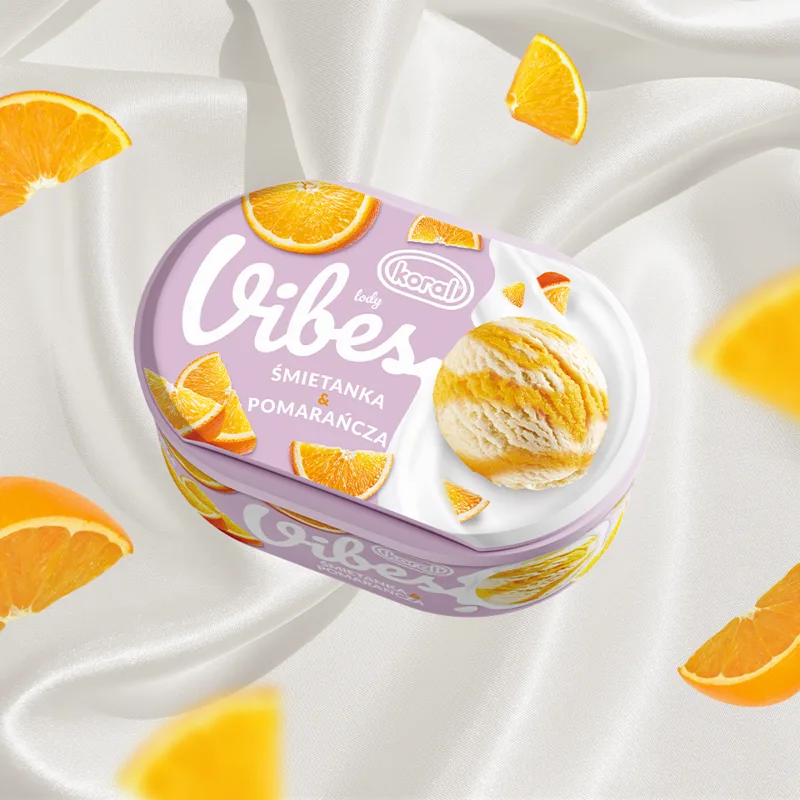Lody śmietankowe z sorbetem pomarańczowym Vibes 1 l