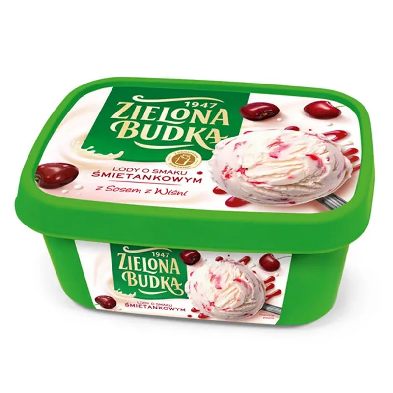 Lody o smaku śmietankowym z sosem z wiśni 1 l