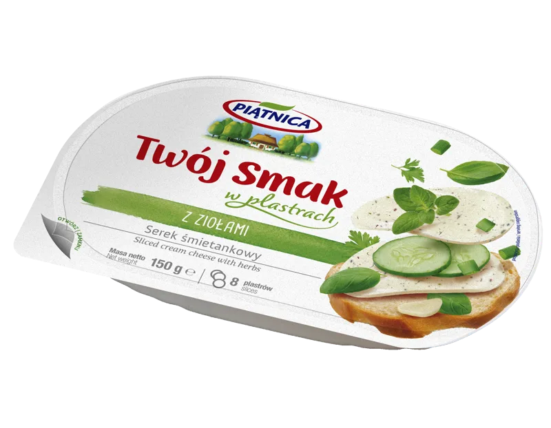 Serek śmietankowy Twój Smak w plastrach z ziołami 150 g