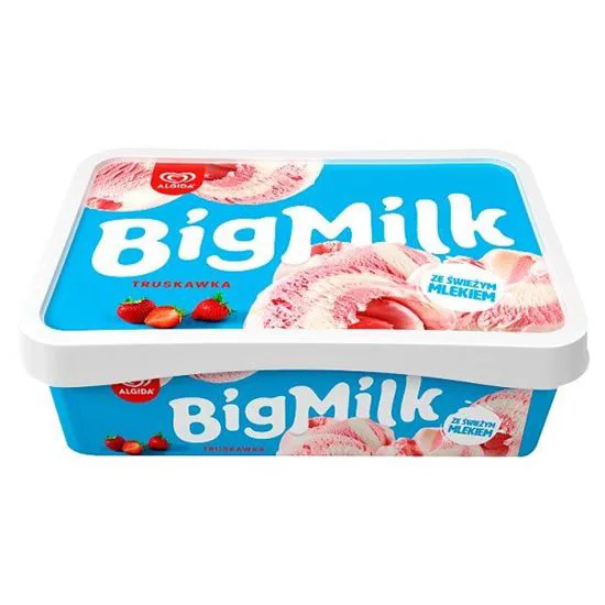 Lody Big Milk truskawkowe 900 ml