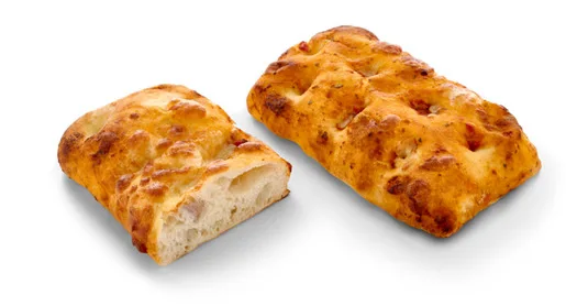 Schiacciata chleb pszenny z pomidorami i mozzarellą nieprzekrojona 120 g (32 szt.)