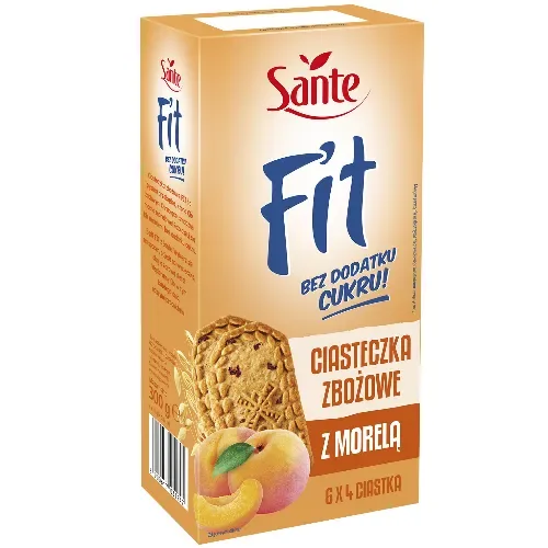 Ciasteczka zbożowe z morelą bez dodatku cukru Fit 300 g