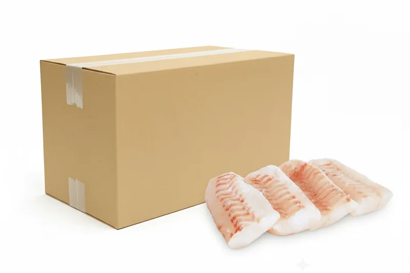 Dorsz czarny polędwice mrożone (100-120 g) 5 kg (4,5 kg bez glazury)
