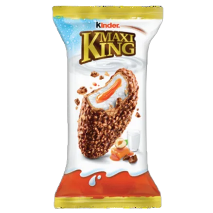 Wafel z mlecznym i karmelowym nadzieniem pokryty czekoladą i orzechami Kinder Maxi King 36 g