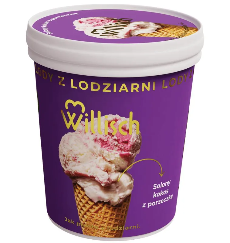 Lody o smaku solony kokos z czarną porzeczką 465 ml (380 g)
