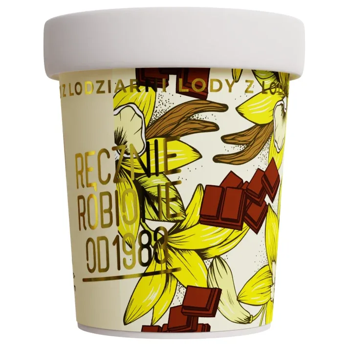 Lody o smaku wanilii z kremem czekoladowo-orzechowym bez dodatku cukru 465 ml (380 g)