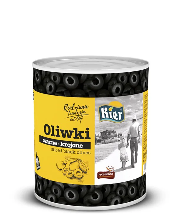 Oliwki czarne krojone 2,95 kg (1,56 kg po odsączeniu)
