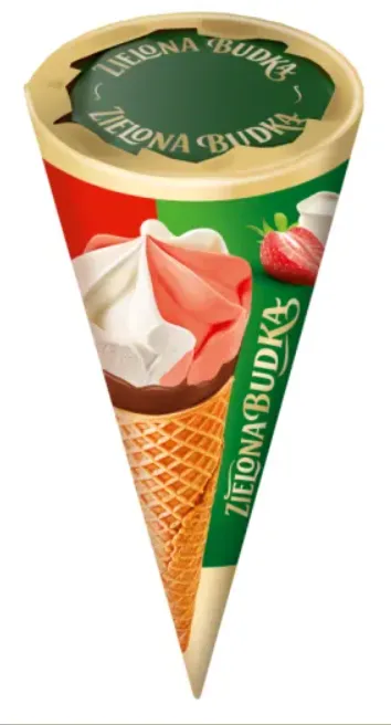 Lody w rożku truskawkowe ze śmietanką 110 ml
