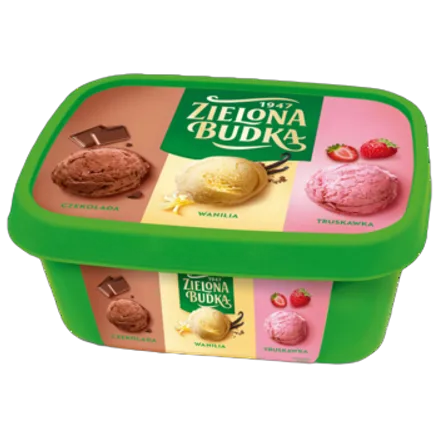 Lody trio wanilia czekolada truskawka 1 l (520 g)