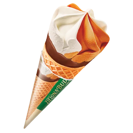 Lody w rożku mix słony karmel-śmietanka i truskawka 110 ml