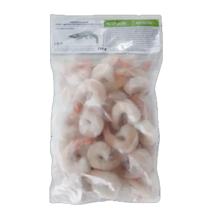 Krewetki Vannamei surowe obrane bez ogona mrożone (kaliber 16-20) 1 kg (750 g bez glazury)