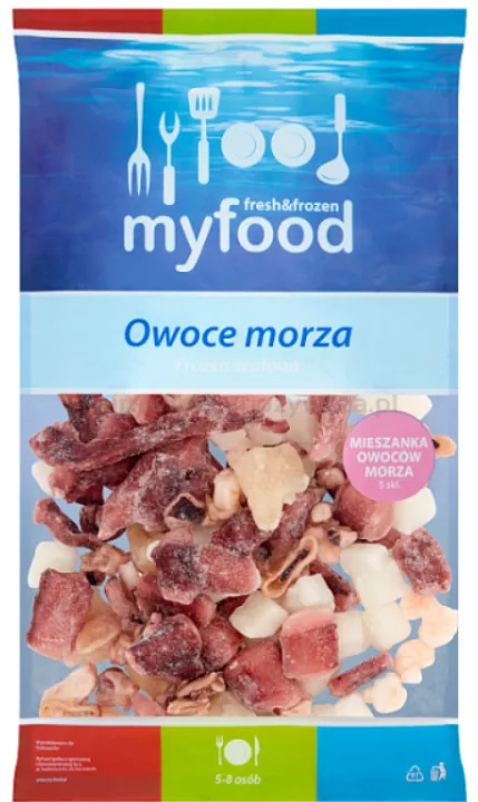 Mieszanka owoców morza 5 składników mrożona 1 kg (800 g bez glazury)