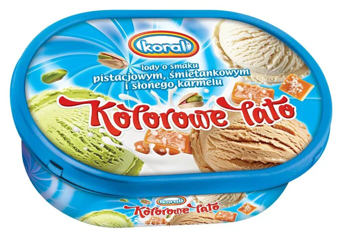 Lody pistacja, śmietanka, słony karmel Kolorowe lato 1 l