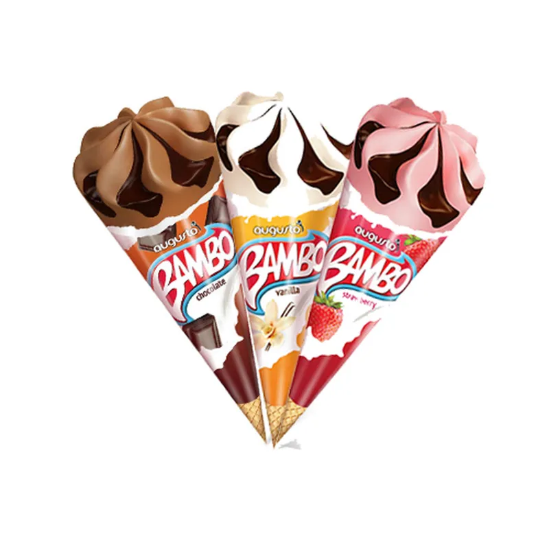 Lody Bambo rożek mix waniliowo-truskawkowe i waniliowo-czekoladowe 120 ml