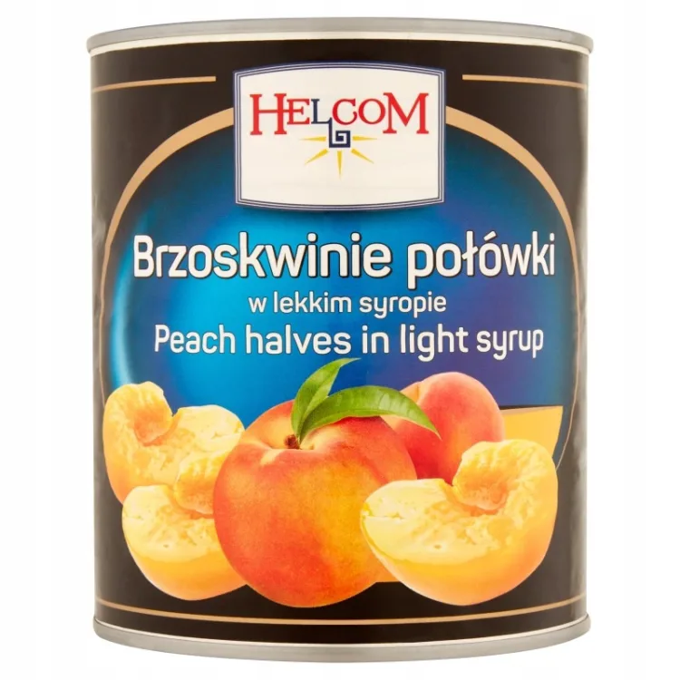 Brzoskwinia połówki w syropie 2,6 kg (1,45 kg po odsączeniu)