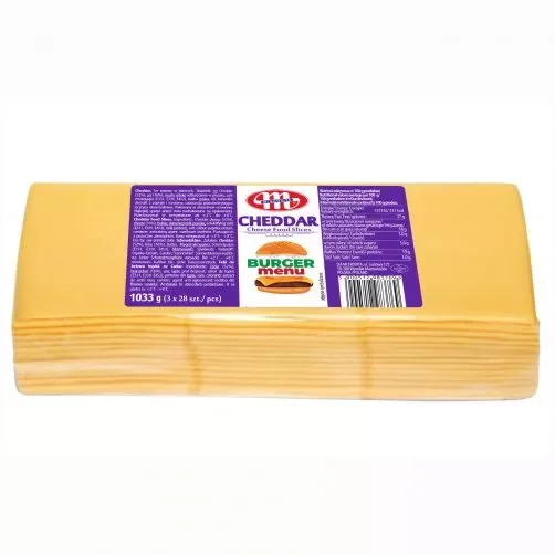 Ser Cheddar topiony w plastrach 1,033 kg