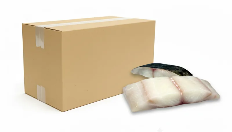 Halibut filet ze skórą mrożony IQF (400-800 g) 5 kg (4 kg bez glazury)