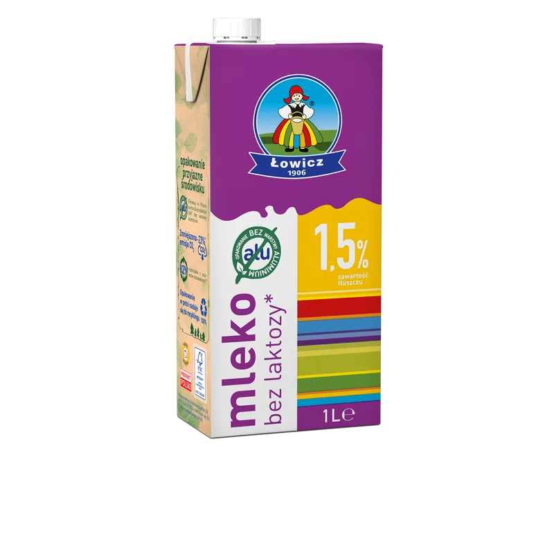 Mleko UHT bez laktozy 1,5% 1 l