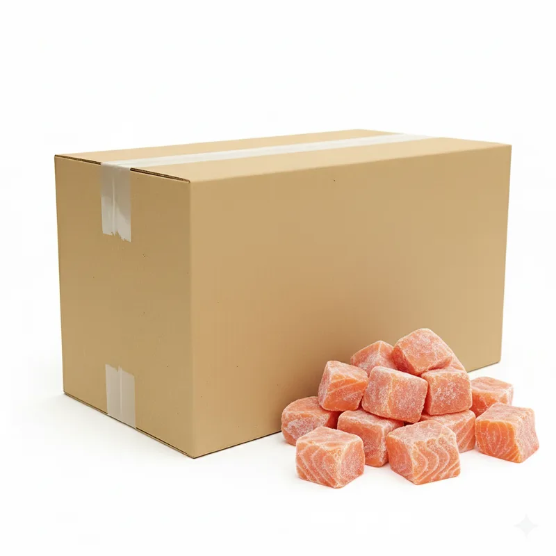 Łosoś kostka z kawałków fileta mrożona IQF (100 g) 5 kg